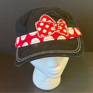 Disney Parks Minnie Mouse Hat Red Polka Dot Bow Baseball Cap Adult Cotton